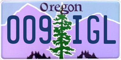 OR license plate 009IGL