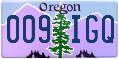 OR license plate 009IGQ