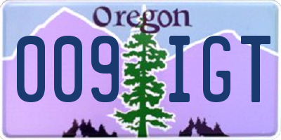 OR license plate 009IGT