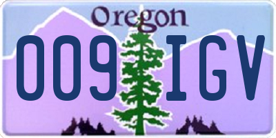 OR license plate 009IGV