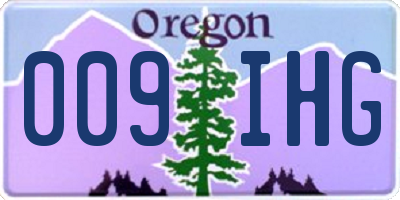 OR license plate 009IHG