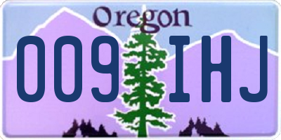OR license plate 009IHJ