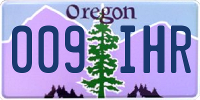 OR license plate 009IHR