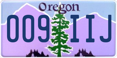 OR license plate 009IIJ