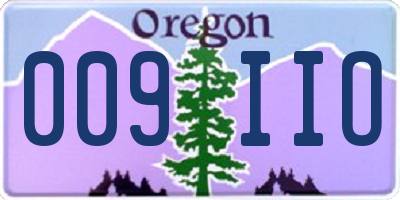 OR license plate 009IIO