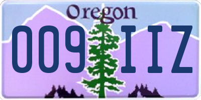 OR license plate 009IIZ