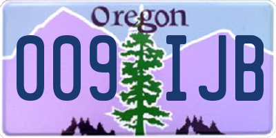 OR license plate 009IJB