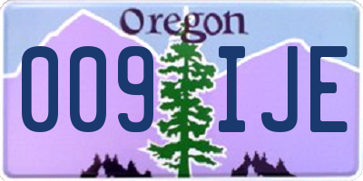 OR license plate 009IJE