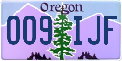 OR license plate 009IJF