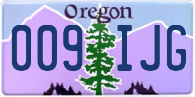 OR license plate 009IJG