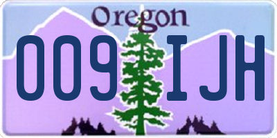 OR license plate 009IJH