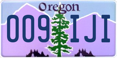 OR license plate 009IJI