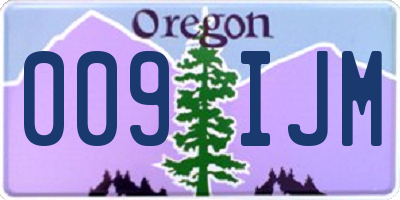 OR license plate 009IJM