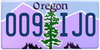 OR license plate 009IJO