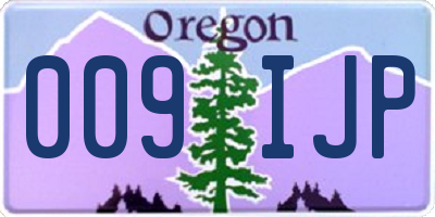 OR license plate 009IJP