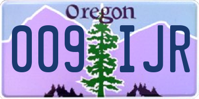 OR license plate 009IJR