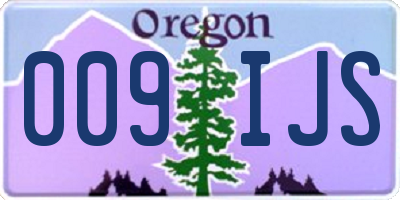 OR license plate 009IJS