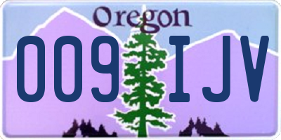 OR license plate 009IJV