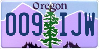 OR license plate 009IJW