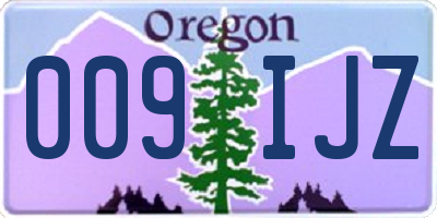 OR license plate 009IJZ
