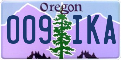 OR license plate 009IKA