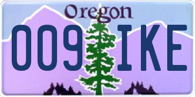 OR license plate 009IKE
