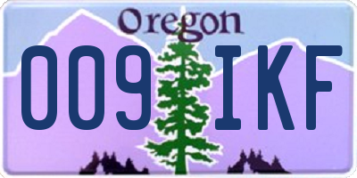OR license plate 009IKF