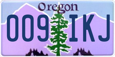 OR license plate 009IKJ