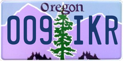 OR license plate 009IKR