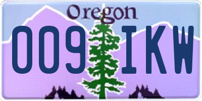 OR license plate 009IKW