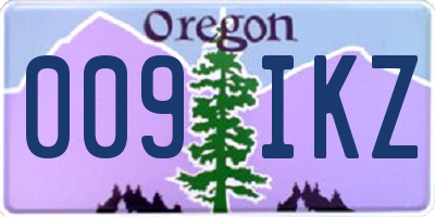 OR license plate 009IKZ