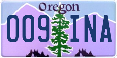 OR license plate 009INA