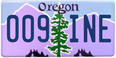OR license plate 009INE
