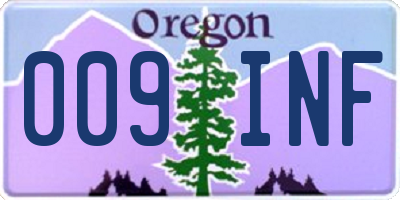 OR license plate 009INF