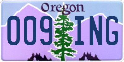 OR license plate 009ING