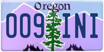OR license plate 009INI