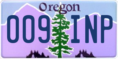 OR license plate 009INP