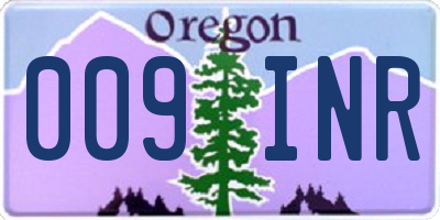 OR license plate 009INR