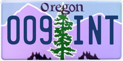OR license plate 009INT