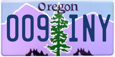OR license plate 009INY