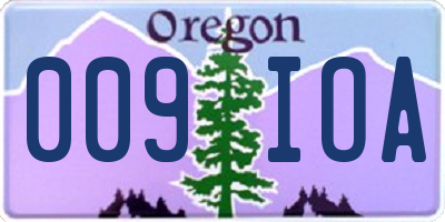 OR license plate 009IOA