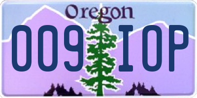OR license plate 009IOP