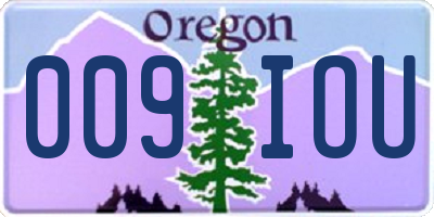 OR license plate 009IOU