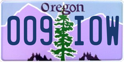 OR license plate 009IOW