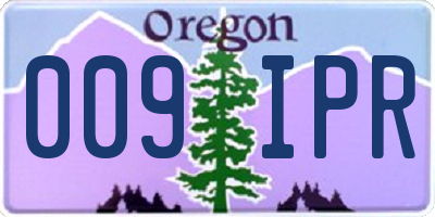 OR license plate 009IPR