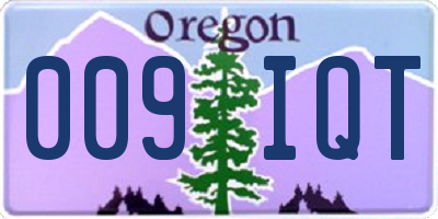 OR license plate 009IQT