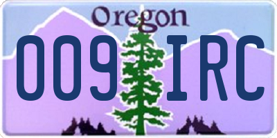 OR license plate 009IRC