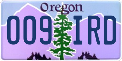 OR license plate 009IRD
