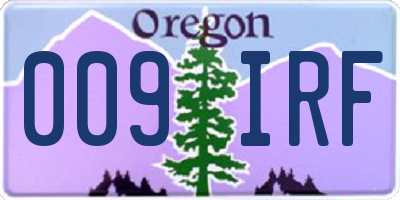 OR license plate 009IRF