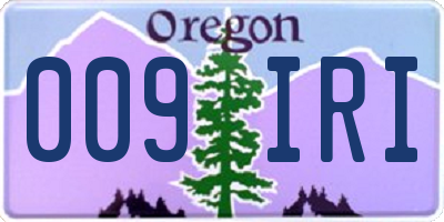 OR license plate 009IRI